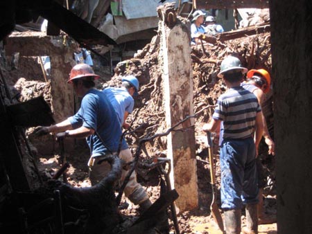 search and rescue in Cresencia village