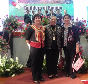 Baguio builders 185 BAGUIO BUILDERS. Anglican institutions were among the awardees as builders of Baguio. (L-R) Easter weaving Manager Virgie Doligas, Brent Administrator Ursula Dao-ey and Easter College acting President Brigitt Santiago. Photo by Arthur L. Allad-iw