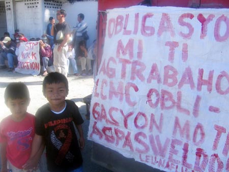 Lepanto kids Prayer Rally. Children join their parents at a Lepanto mine Rally to appeal for the payment of delayed and just wages and other worker's benefits deprived by LCMCO's claim of bankruptcy