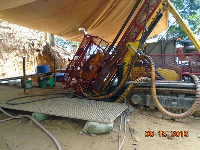 DRILLING HOLES. Australian mining giant Oceana Gold started its drilling exploration in Sitio Catmag, Didipio, Kasibu Nueva Vizcaya as its plan to expand its open pit mining operations despite peoples protest. Photo taken by a resident.