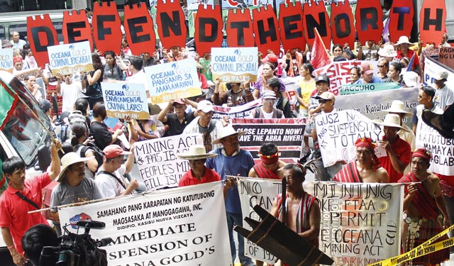 Protest at the office of Oceana Gold. Photo by Rendilyn Cuyop